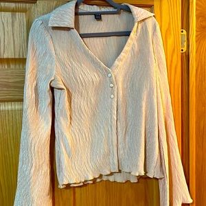 SHEIN Icon Flounce Sleeve Lettuce Trim Shirt